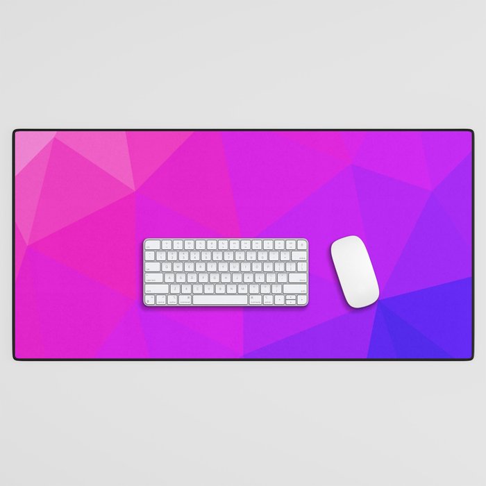 Magenta and Violet Low Poly Pattern Desk Mat Gallery Image 1