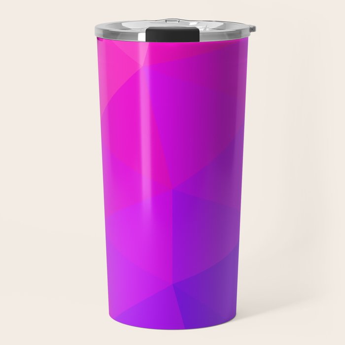 Magenta and Violet Low Poly Pattern Travel Mug Gallery Image 1