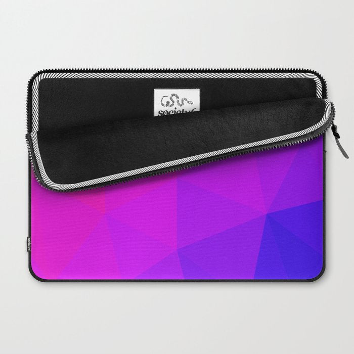 Magenta and Violet Low Poly Pattern Laptop Sleeve Gallery Image 2