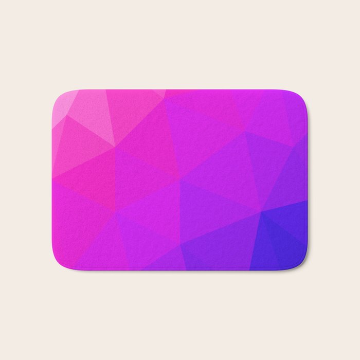 Magenta and Violet Low Poly Pattern Bath Mat Gallery Image 1