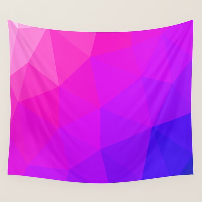 Magenta and Violet Low Poly Pattern Wall Tapestry Gallery Image 1
