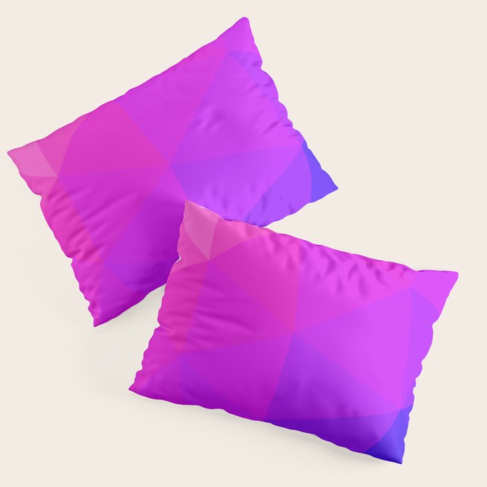 Magenta and Violet Low Poly Pattern Pillow Sham Gallery Image 1