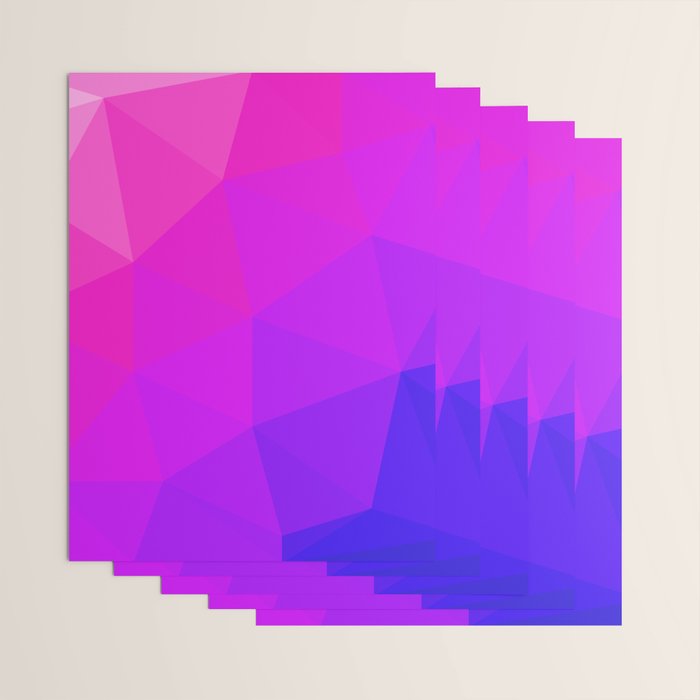 Magenta and Violet Low Poly Pattern Wrapping Paper Gallery Image 3