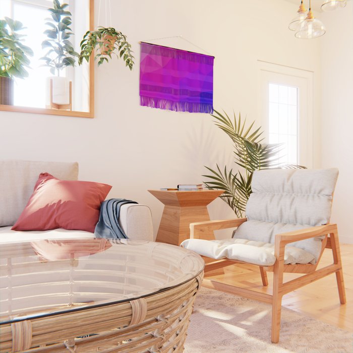 Magenta and Violet Low Poly Pattern Wall Hanging Gallery Image 2