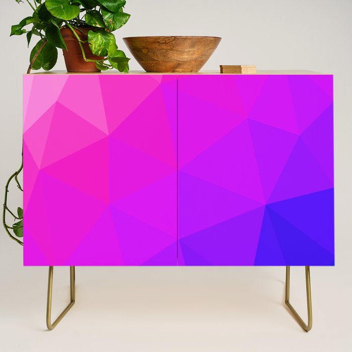 Magenta and Violet Low Poly Pattern Credenza Gallery Image 1