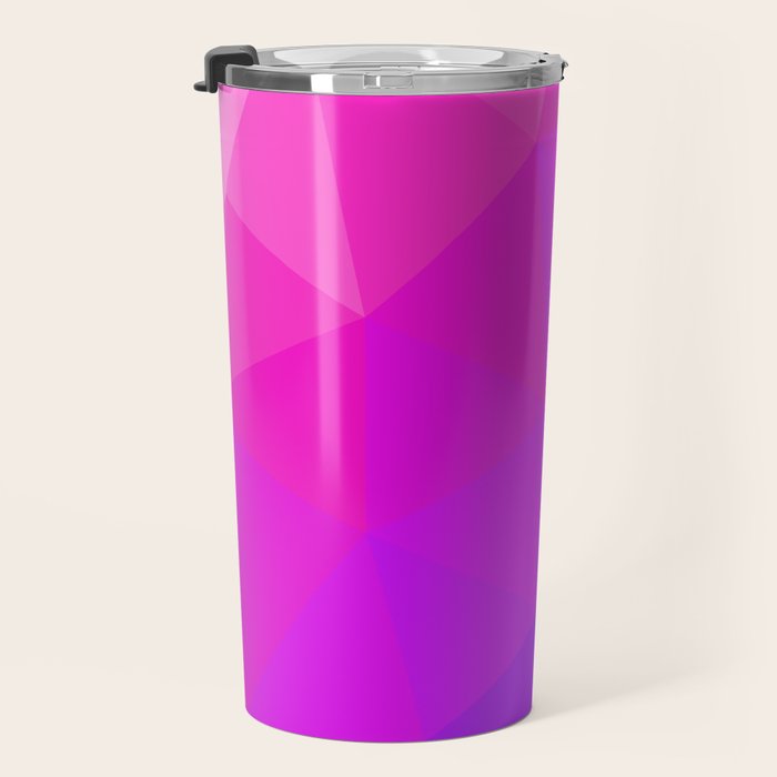 Magenta and Violet Low Poly Pattern Travel Mug Gallery Image 3