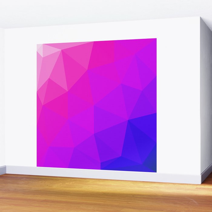 Magenta and Violet Low Poly Pattern Wall Mural Gallery Image 2