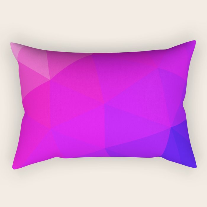 Magenta and Violet Low Poly Pattern Rectangular Pillow Gallery Image 1