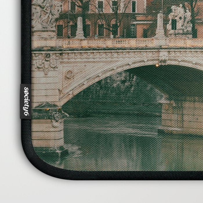 Ponte Vittorio Emanuele Bridge at Sunset - Rome Travel Photography Art Print | Italy Laptop Sleeve Gallery Image 3