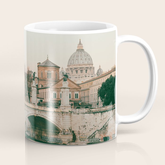 Ponte Vittorio Emanuele Bridge at Sunset - Rome Travel Photography Art Print | Italy Coffee Mug Gallery Image 1