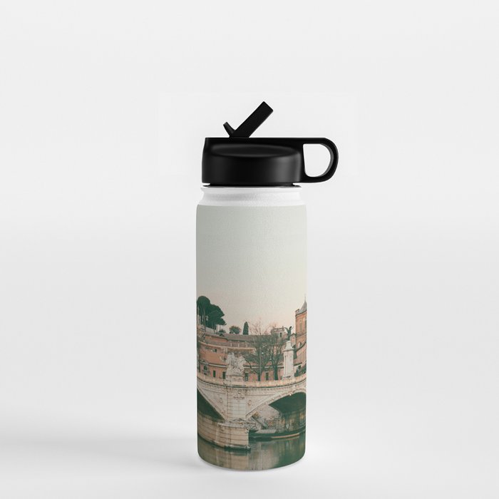 Ponte Vittorio Emanuele Bridge at Sunset - Rome Travel Photography Art Print | Italy Water Bottle Gallery Image 1