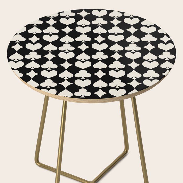 Card Suit Motifs I Black and White Side Table Gallery Image 2