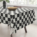 Smiley Face & Checkerboard  Tablecloth Gallery Image 3