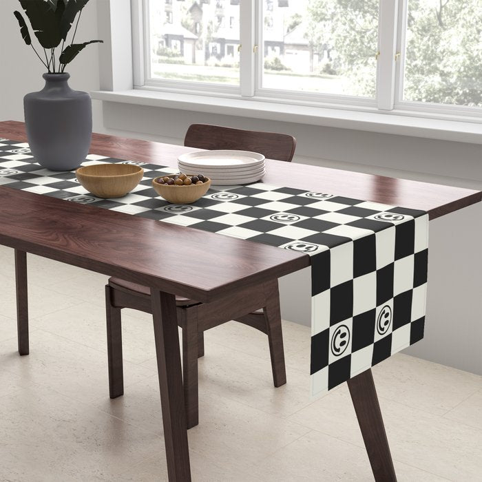 Smiley Face & Checkerboard  Table Runner Gallery Image 2