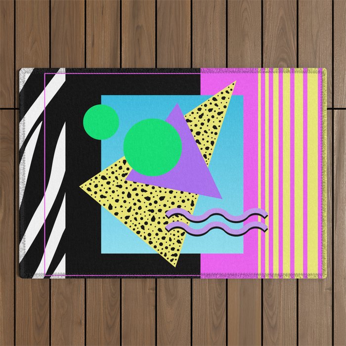 Memphis pattern 132 - 80s / 90s Retro Outdoor Rug Gallery Image 1