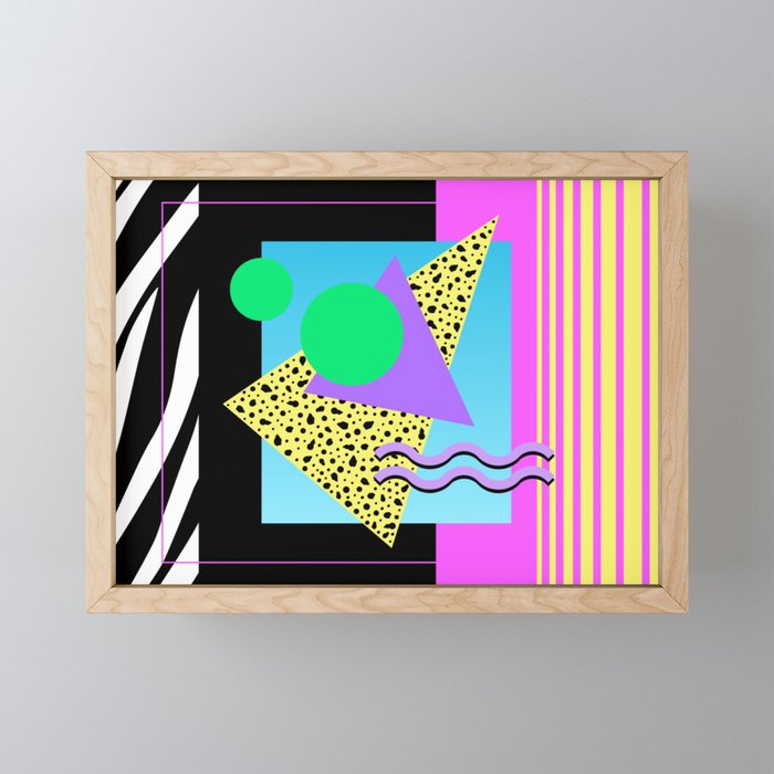 Memphis pattern 132 - 80s / 90s Retro Mini Art Print Gallery Image 1