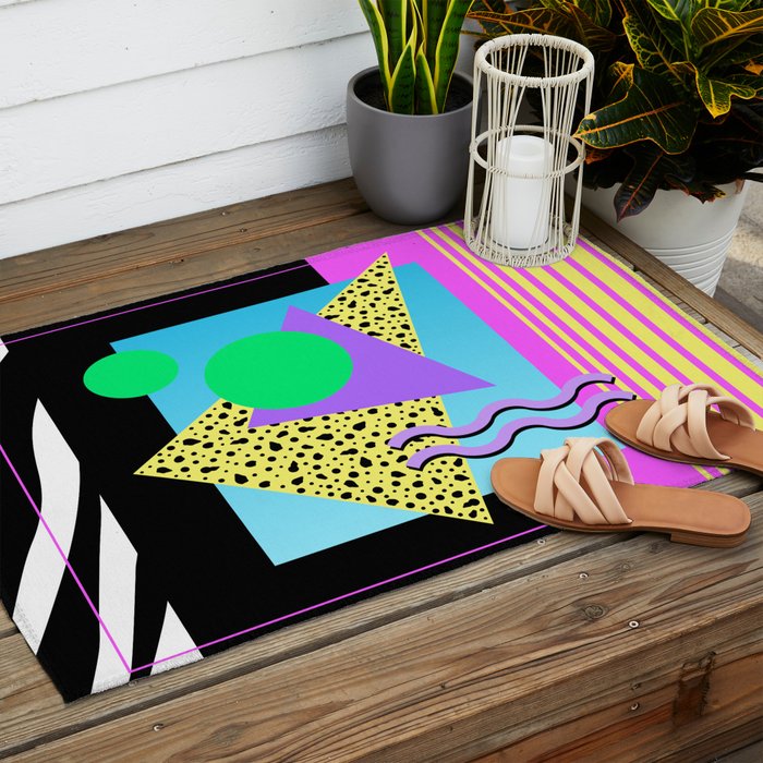 Memphis pattern 132 - 80s / 90s Retro Outdoor Rug Gallery Image 2