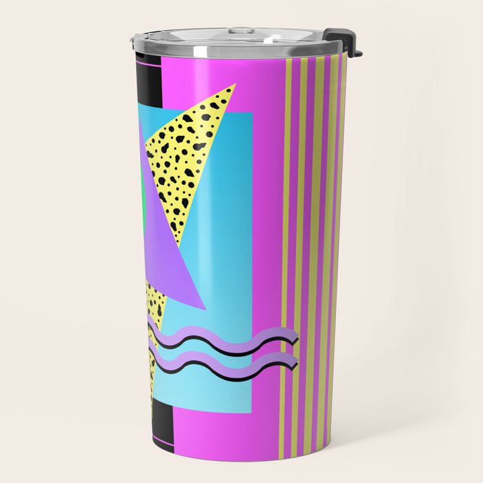 Memphis pattern 132 - 80s / 90s Retro Travel Mug Gallery Image 2
