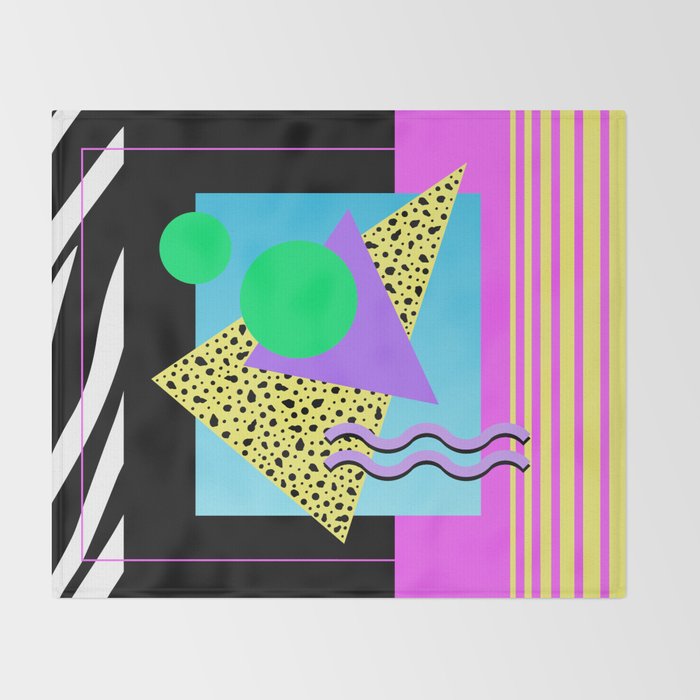 Memphis pattern 132 - 80s / 90s Retro Throw Blanket Gallery Image 2