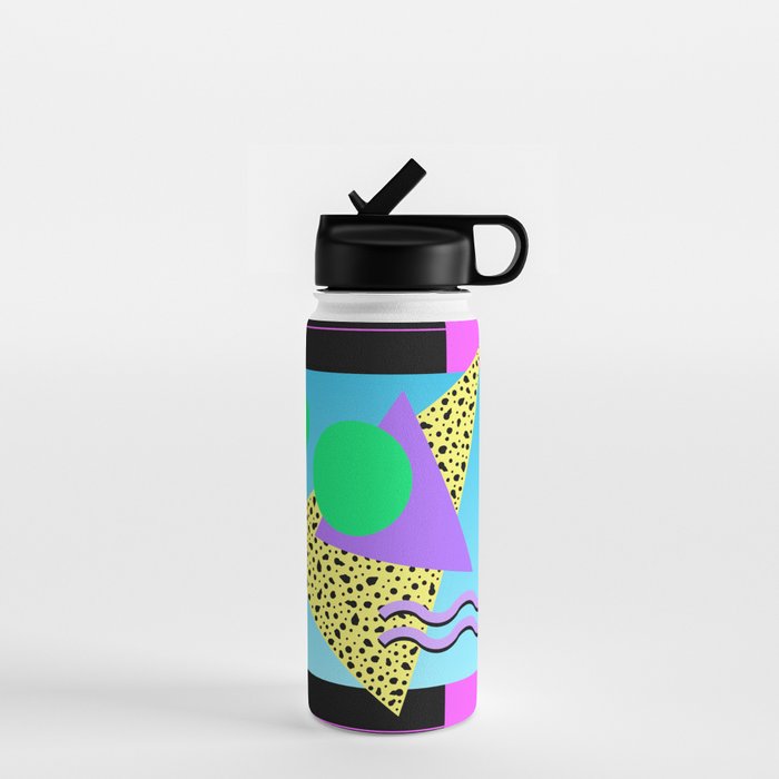Memphis pattern 132 - 80s / 90s Retro Water Bottle Gallery Image 1
