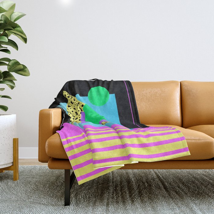 Memphis pattern 132 - 80s / 90s Retro Throw Blanket Gallery Image 1