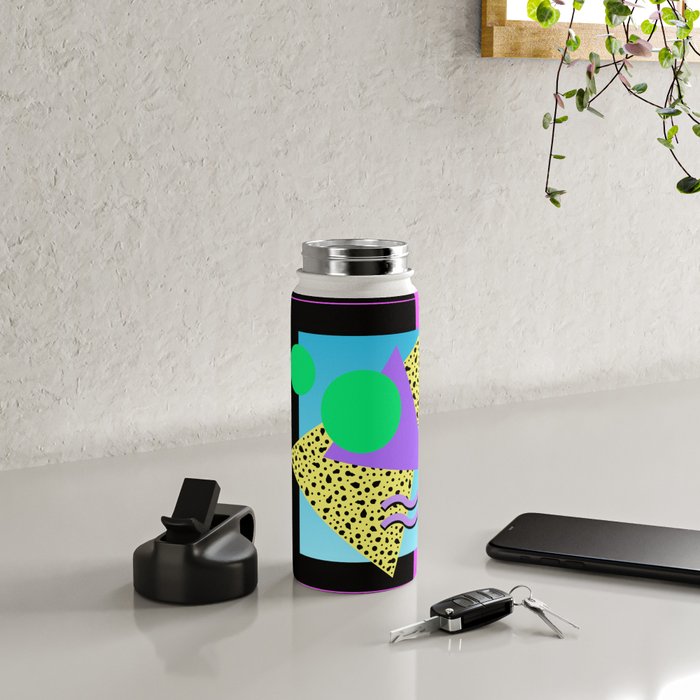 Memphis pattern 132 - 80s / 90s Retro Water Bottle Gallery Image 4