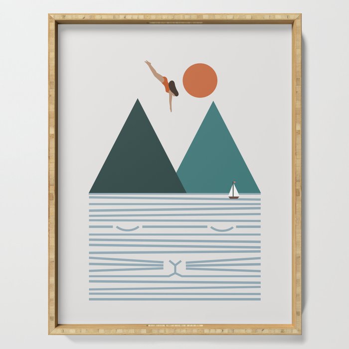 Cat Landscape 83 Serving Tray Gallery Image 1