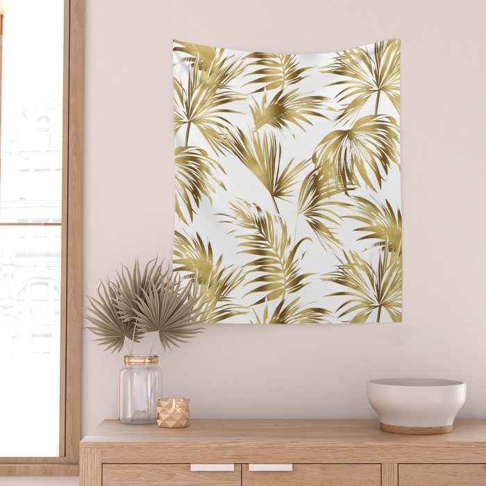 Golden palms Wall Tapestry Gallery Image 2