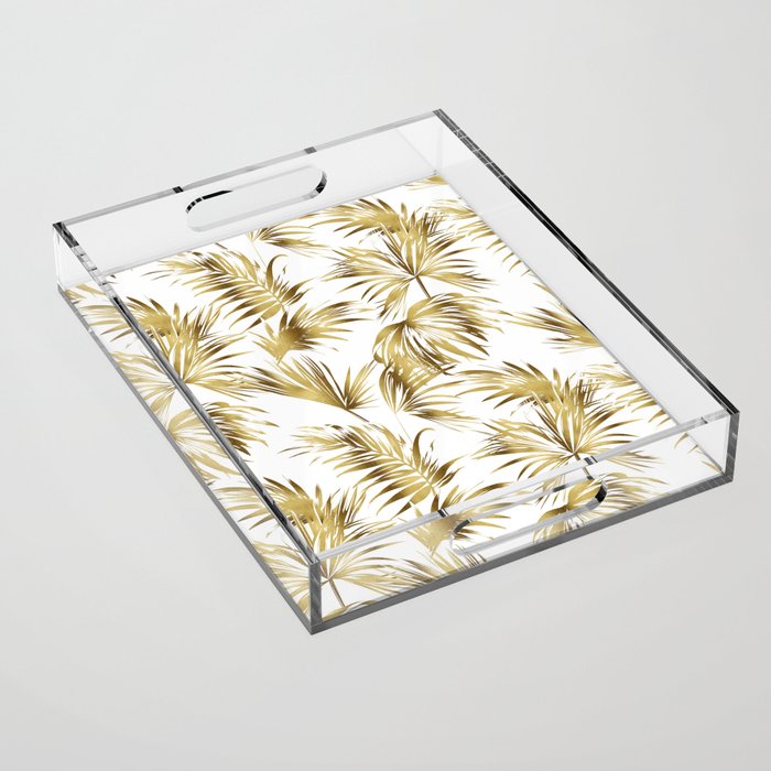 Golden palms Acrylic Tray Gallery Image 1