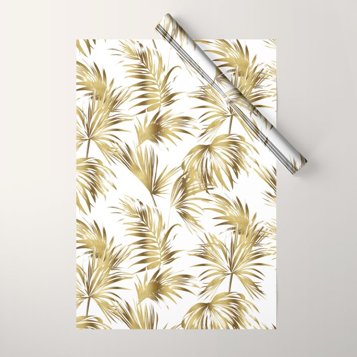 Golden palms Wrapping Paper Gallery Image 1