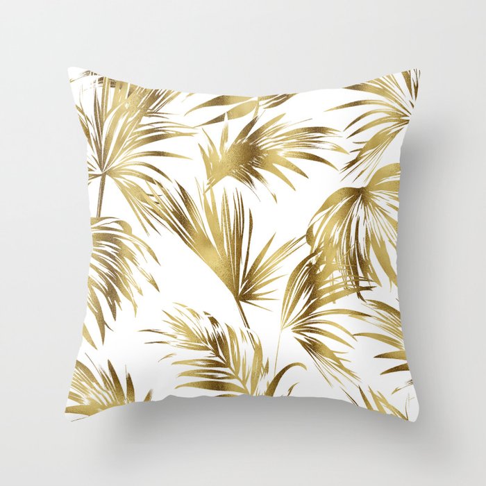 Golden palms Throw Pillow Gallery Image 1