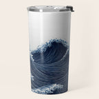Japanese Wall Art Wave Poster Ocean Wall Art Minimalist Print Blue Japandi Art Wabi Sabi Painting Travel Mug Gallery Image 2