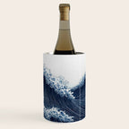 Japanese Wall Art Wave Poster Ocean Wall Art Minimalist Print Blue Japandi Art Wabi Sabi Painting Wine Chiller Gallery Image 1