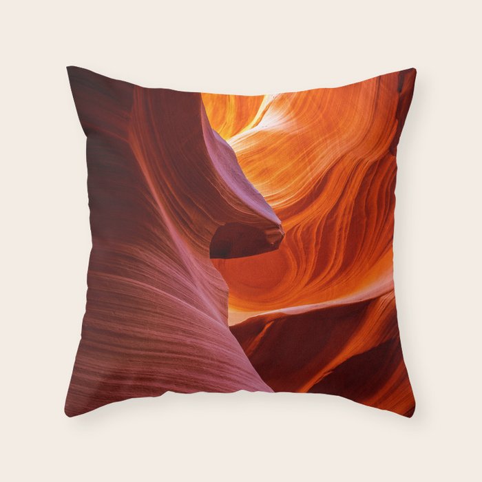 A Sculpture Of Nature Antelope Canyon Arizona Landscape Throw Pillow Gallery Image 1