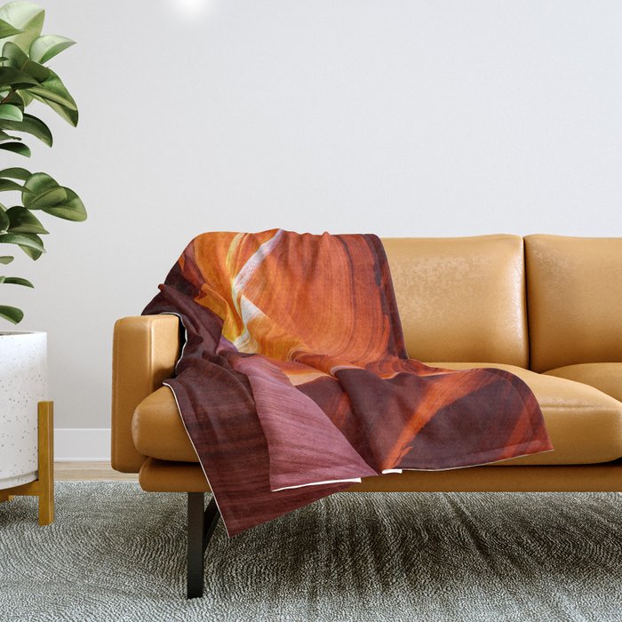 A Sculpture Of Nature Antelope Canyon Arizona Landscape Throw Blanket Gallery Image 1