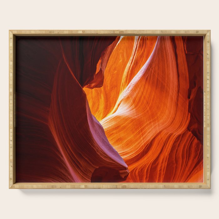 A Sculpture Of Nature Antelope Canyon Arizona Landscape Serving Tray Gallery Image 1