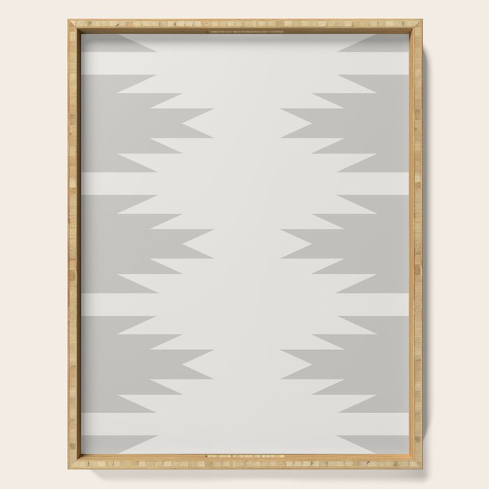 Geometric Southwestern Minimalism - White and Grey Serving Tray Gallery Image 1