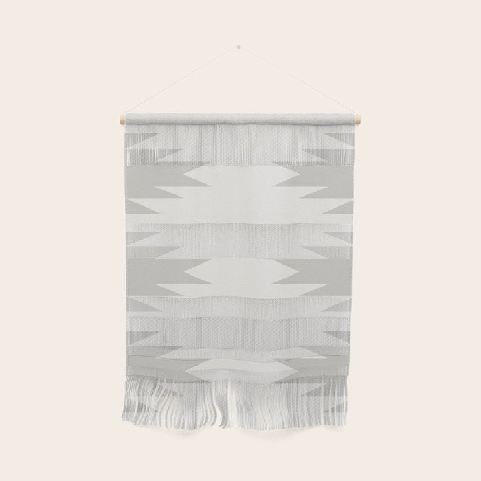 Geometric Southwestern Minimalism - White and Grey Wall Hanging Gallery Image 1