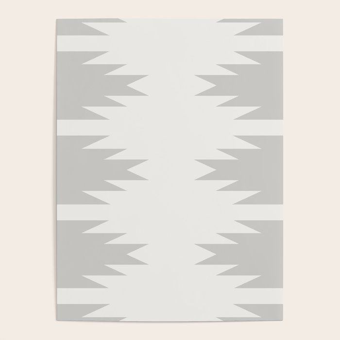 Geometric Southwestern Minimalism - White and Grey Poster Gallery Image 4