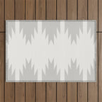 Geometric Southwestern Minimalism - White and Grey Outdoor Rug Gallery Image 1