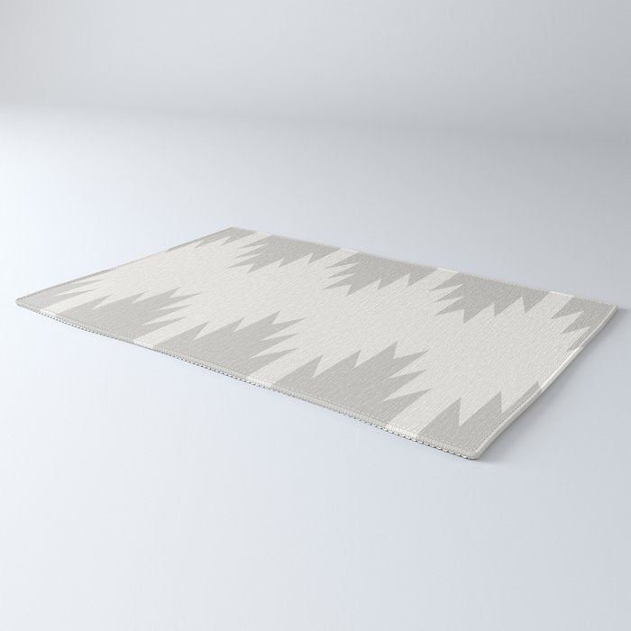 Geometric Southwestern Minimalism - White and Grey Rug Gallery Image 3