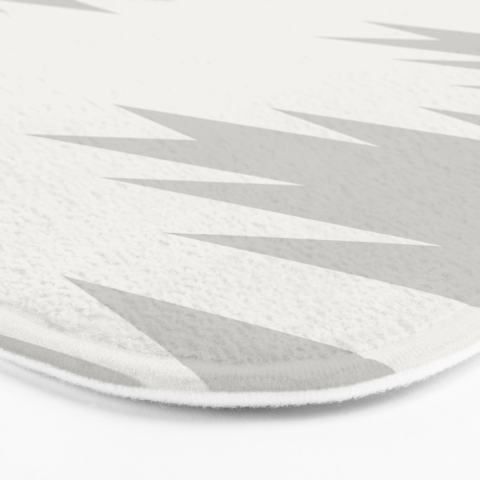 Geometric Southwestern Minimalism - White and Grey Bath Mat Gallery Image 3