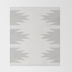 Geometric Southwestern Minimalism - White and Grey Throw Blanket Gallery Image 2