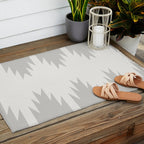 Geometric Southwestern Minimalism - White and Grey Outdoor Rug Gallery Image 2