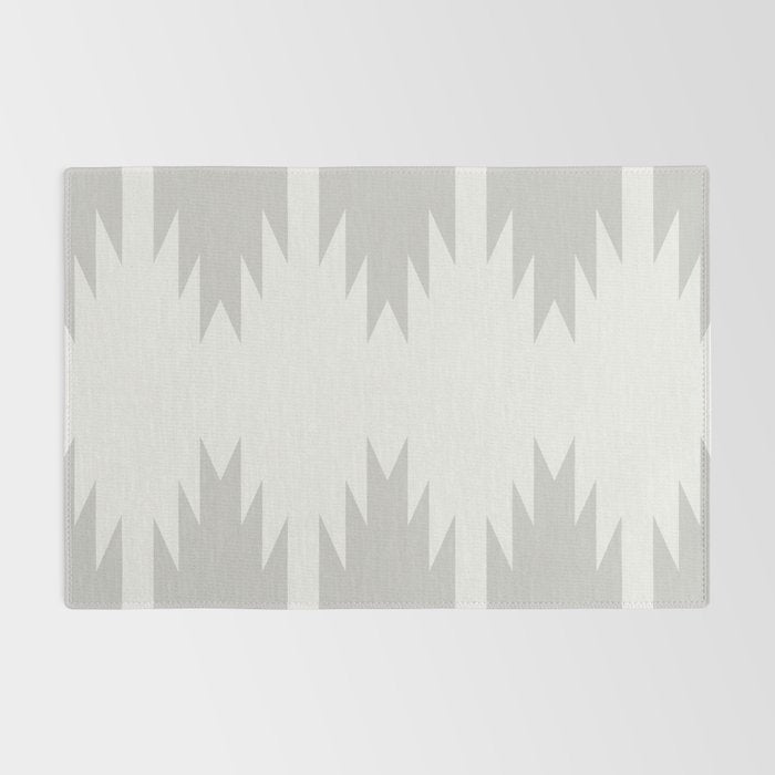 Geometric Southwestern Minimalism - White and Grey Rug Gallery Image 2