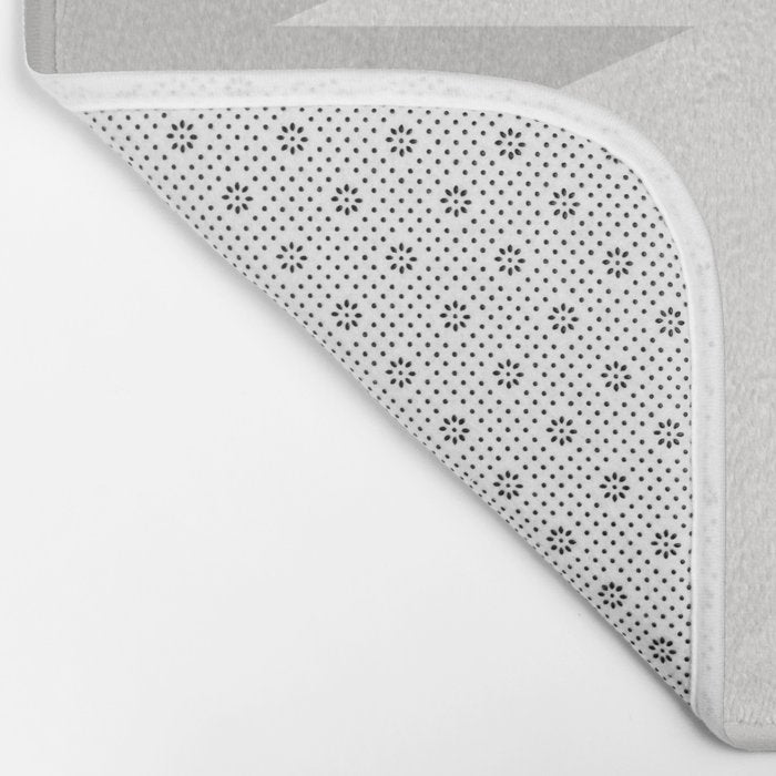 Geometric Southwestern Minimalism - White and Grey Bath Mat Gallery Image 2