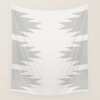 Geometric Southwestern Minimalism - White and Grey Wall Tapestry Gallery Image 4