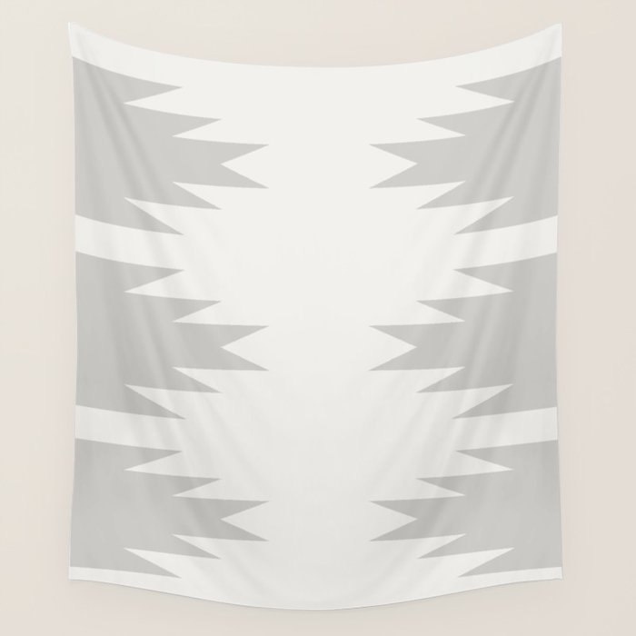 Geometric Southwestern Minimalism - White and Grey Wall Tapestry Gallery Image 4