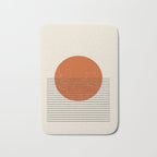 Red Sunset Circle Stripes Mid Century Modern Minimalist Rothko Inspired Colourfield Stripes Bath Mat Gallery Image 1