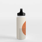 Red Sunset Circle Stripes Mid Century Modern Minimalist Rothko Inspired Colourfield Stripes Water Bottle Gallery Image 3